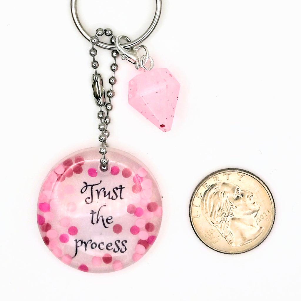 Pink "Trust the Process" Keychain