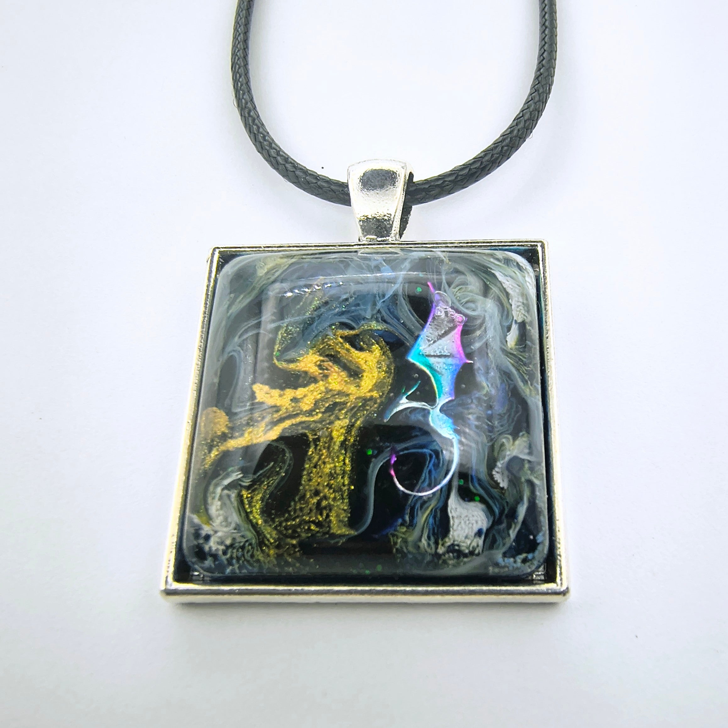 Square Dragon Pendant necklace