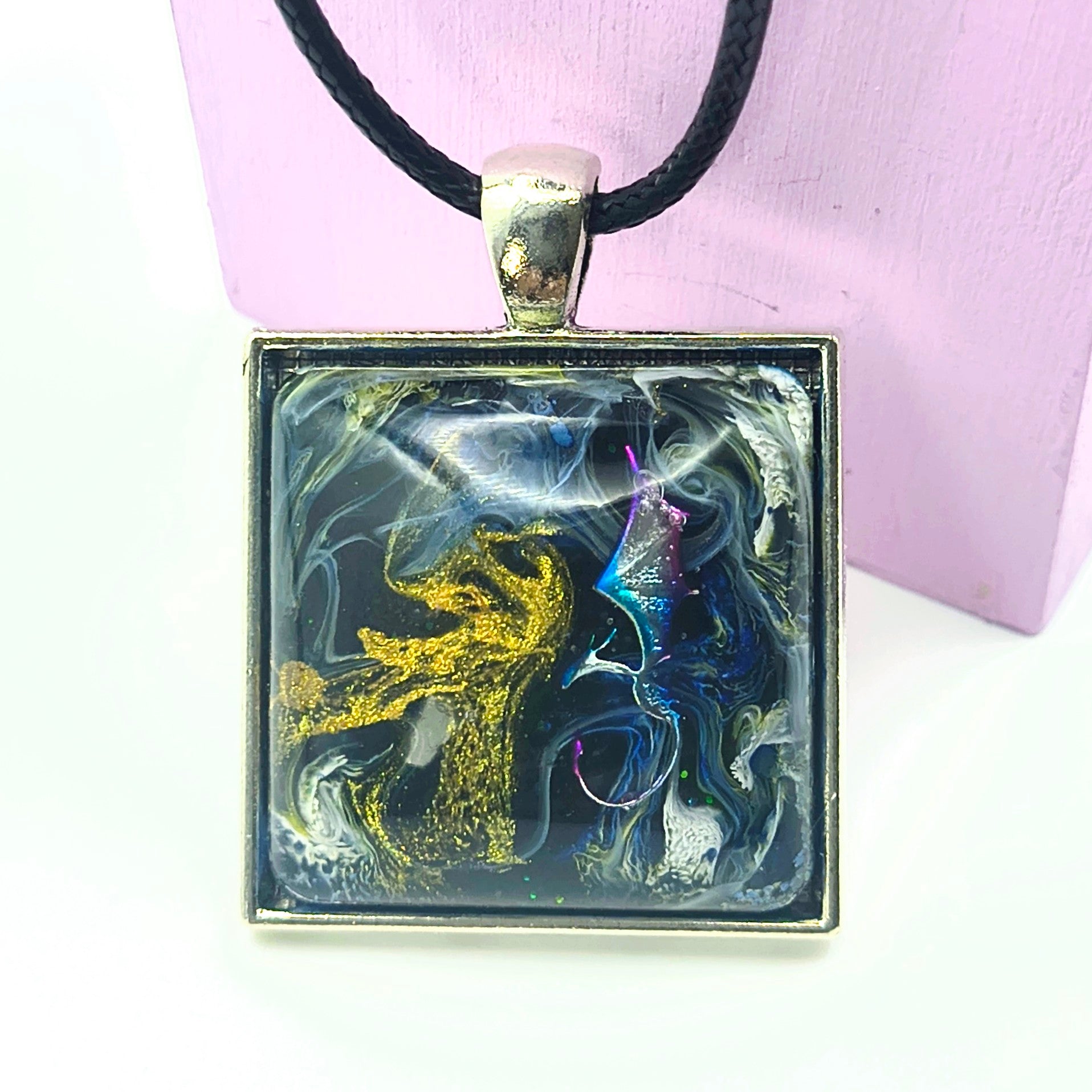 Square Dragon Pendant necklace