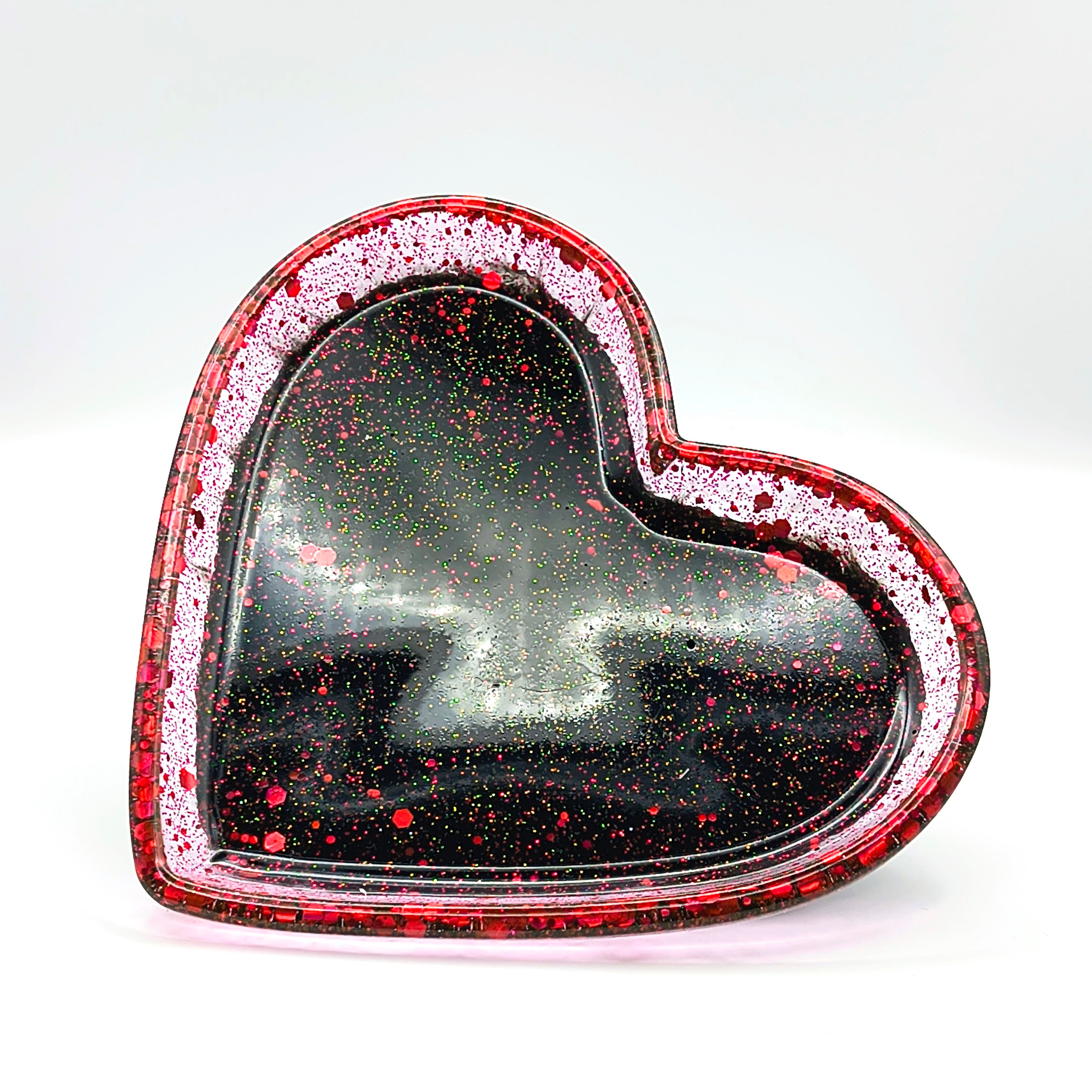 Black & Red Heart Tray