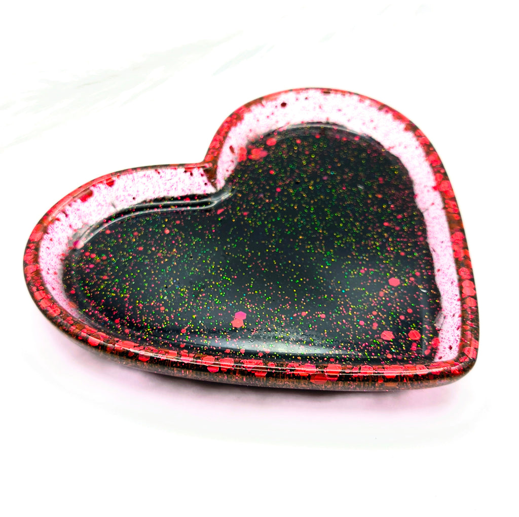 Black & Red Heart Tray