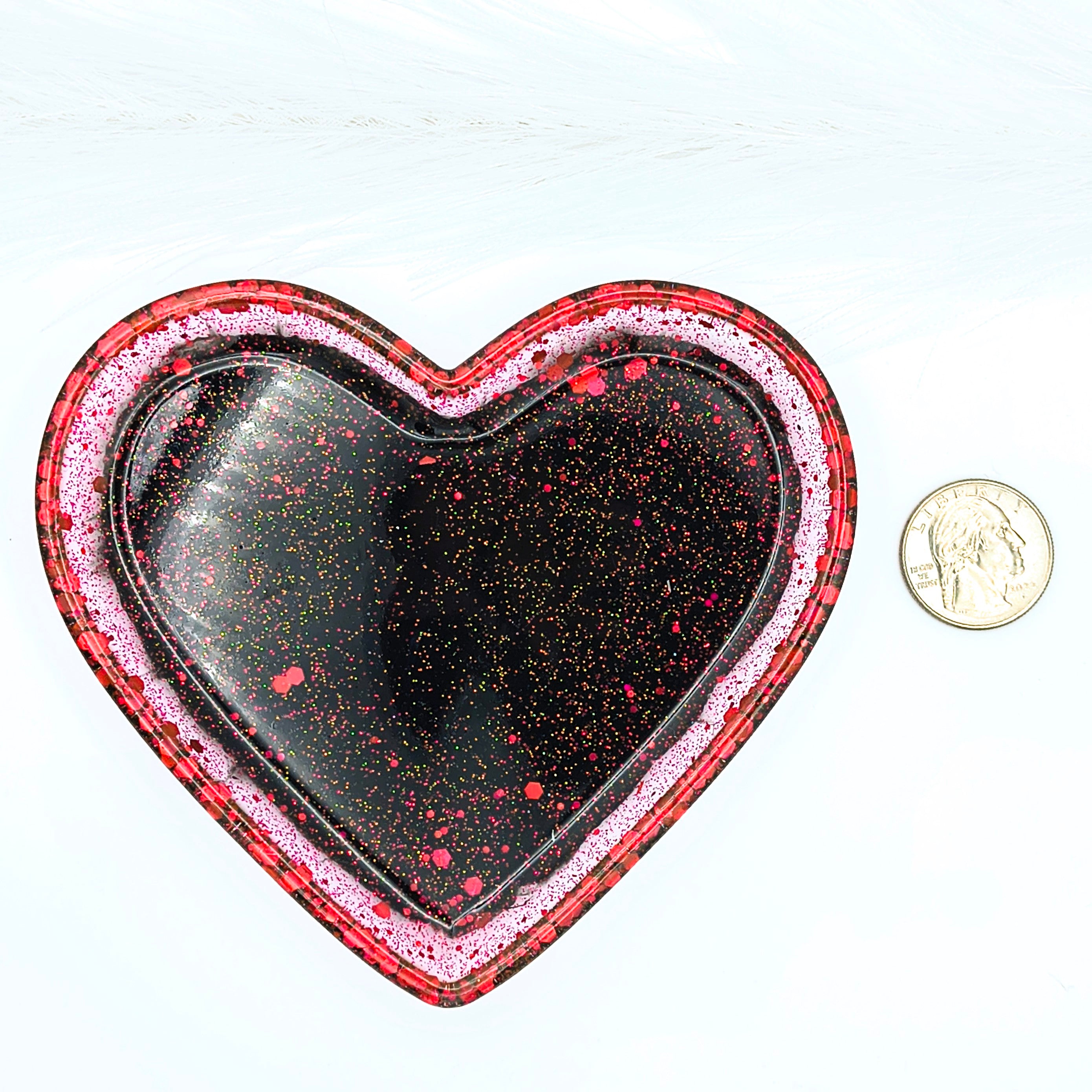 Black & Red Heart Tray
