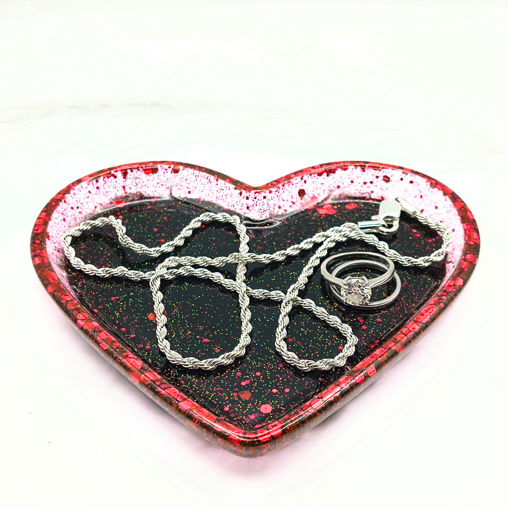 Black & Red Heart Tray