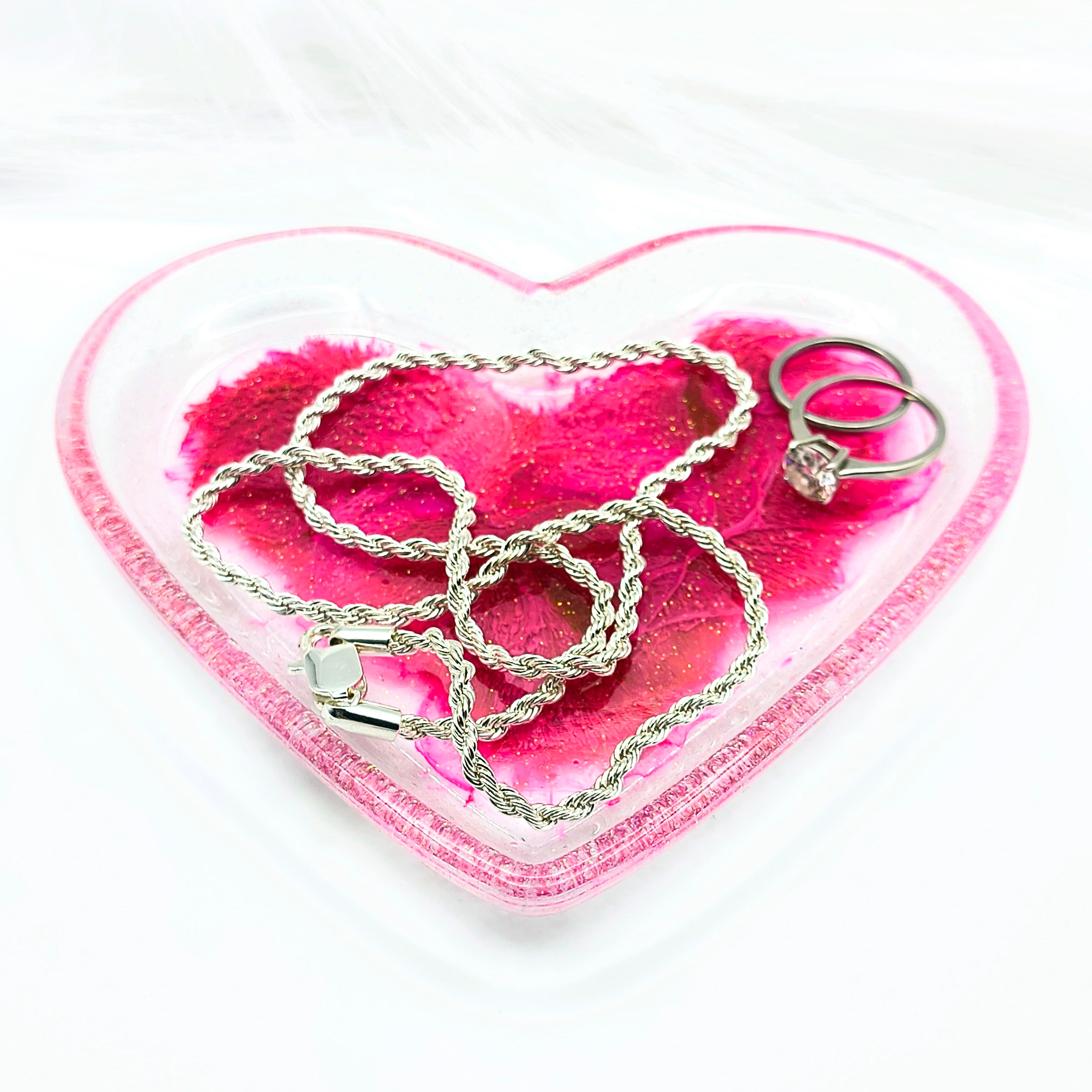 Dark Pink Heart Tray