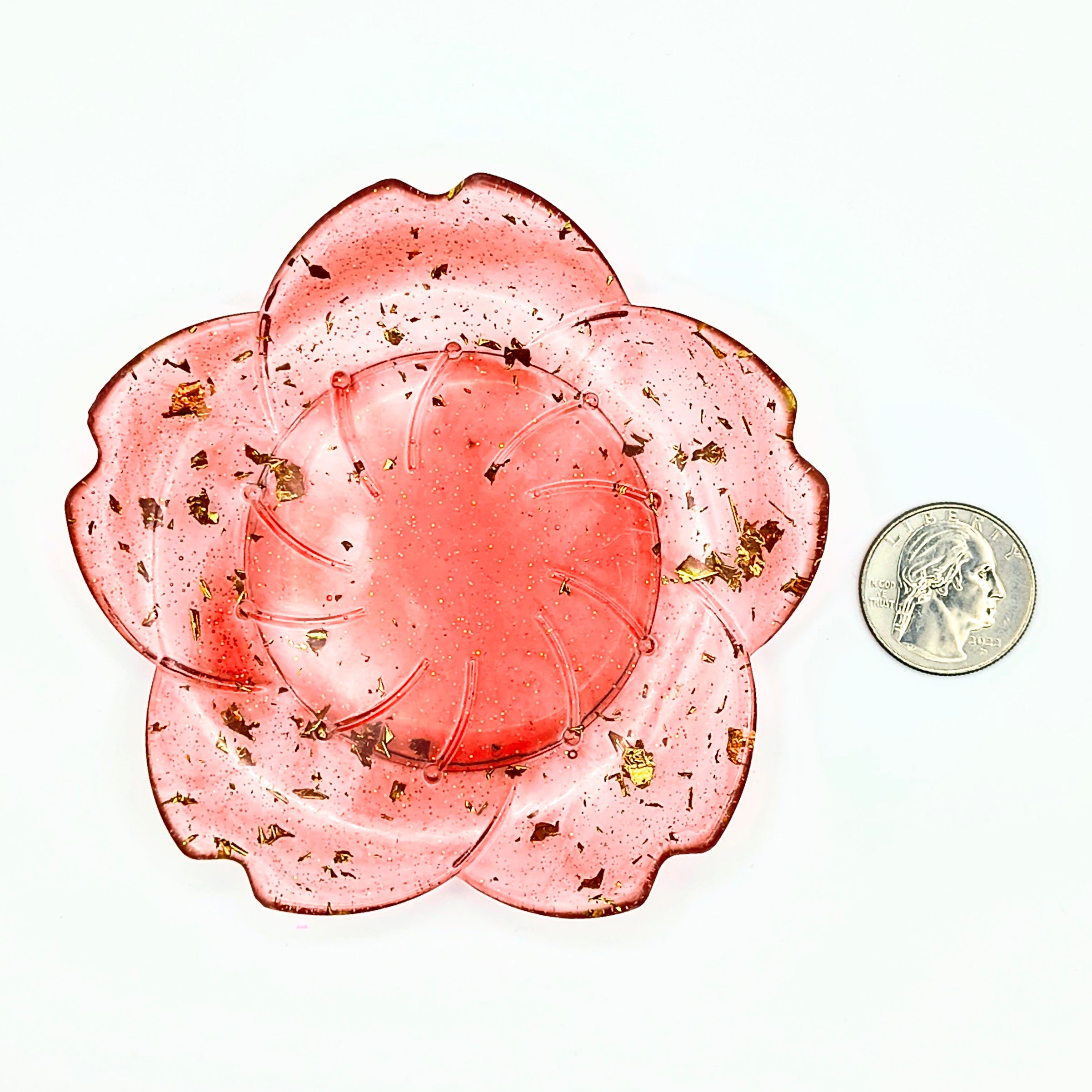 Red & Gold Flower Tray