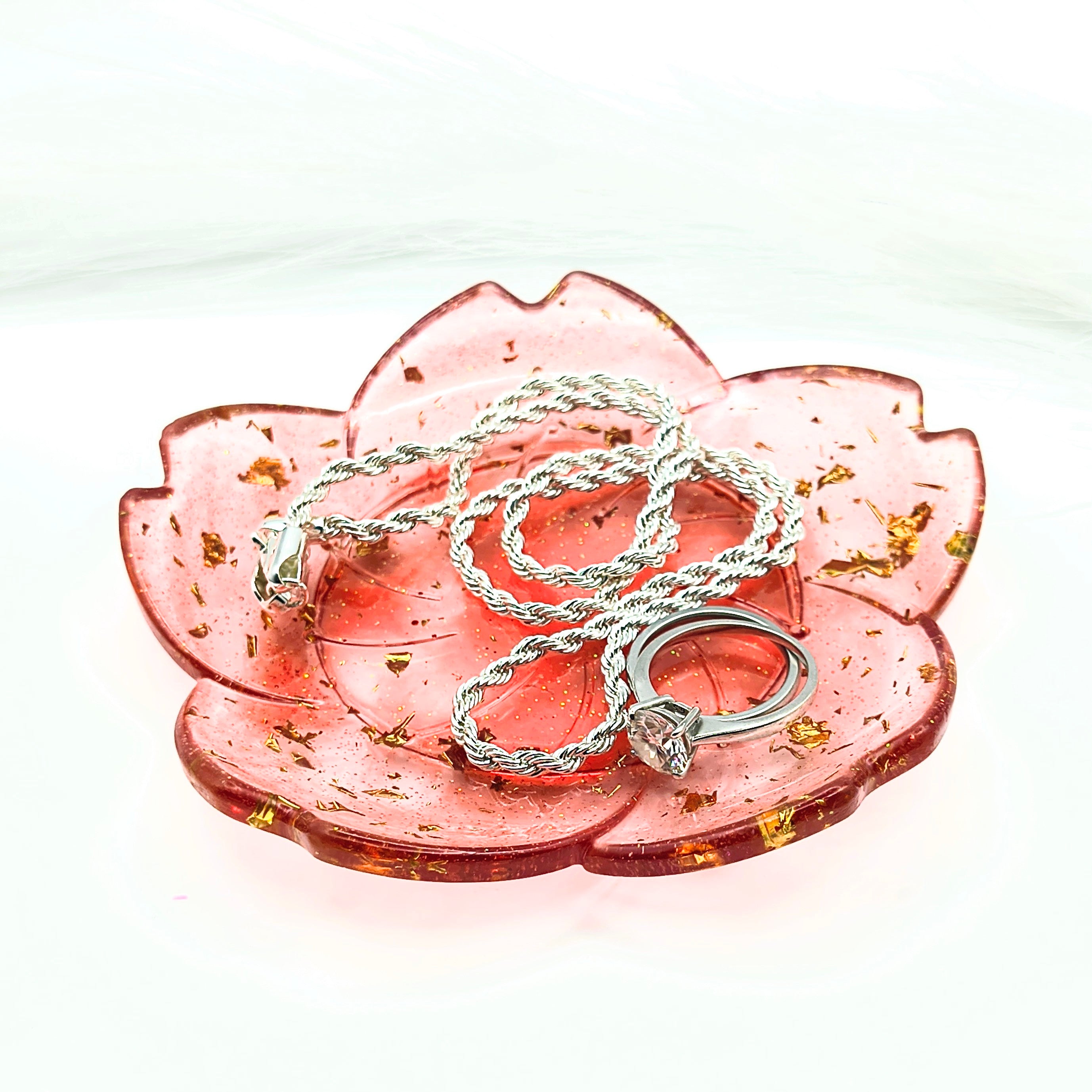 Red & Gold Flower Tray