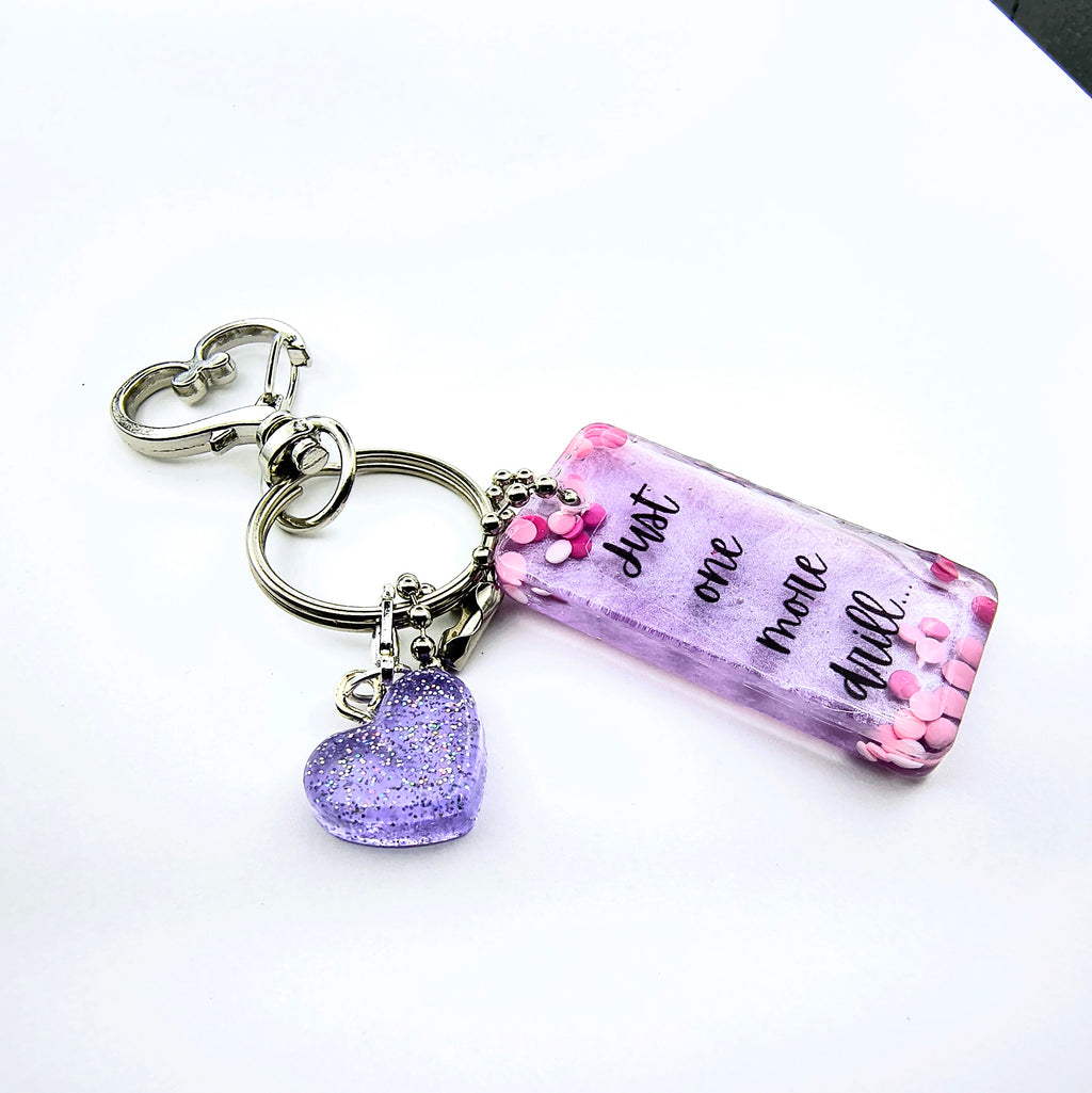 Pink & Purple - "Just One More Drill" Keychain
