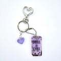 Purple "Drill and chill" Keychain