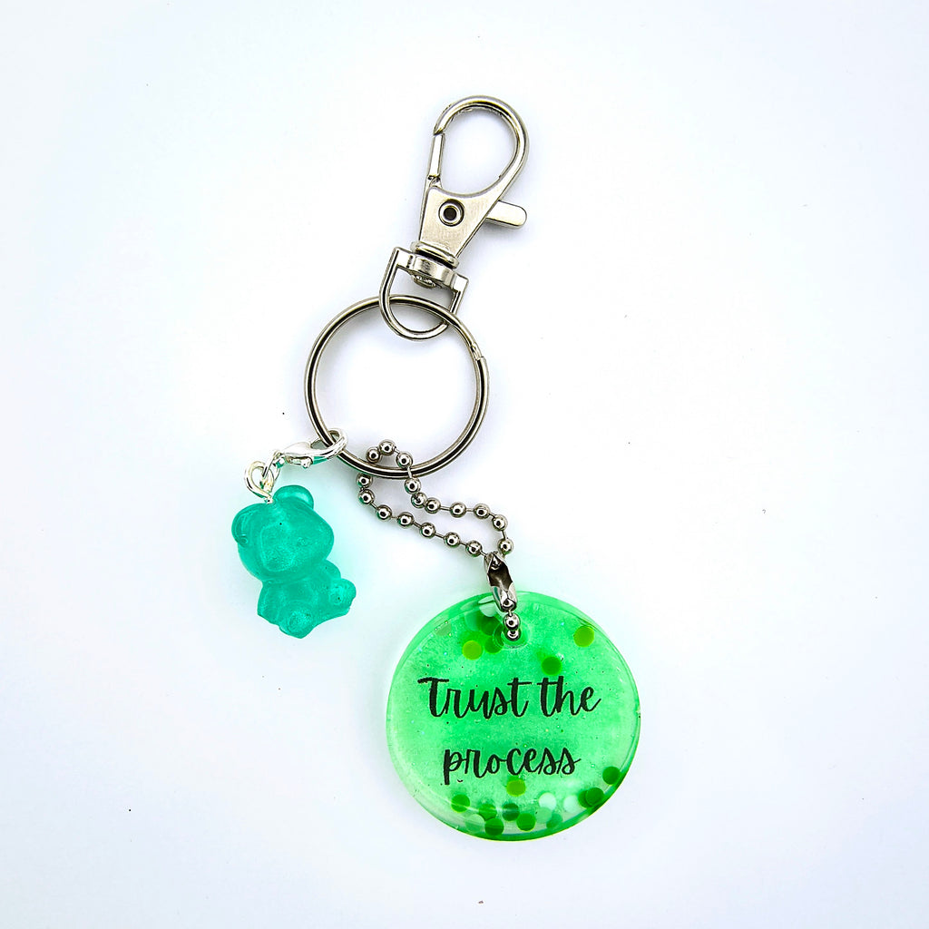 Green "Trust the Process" Keychain