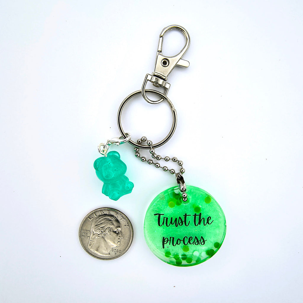 Green "Trust the Process" Keychain