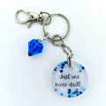 White & Blue "Just One More Drill" Keychain