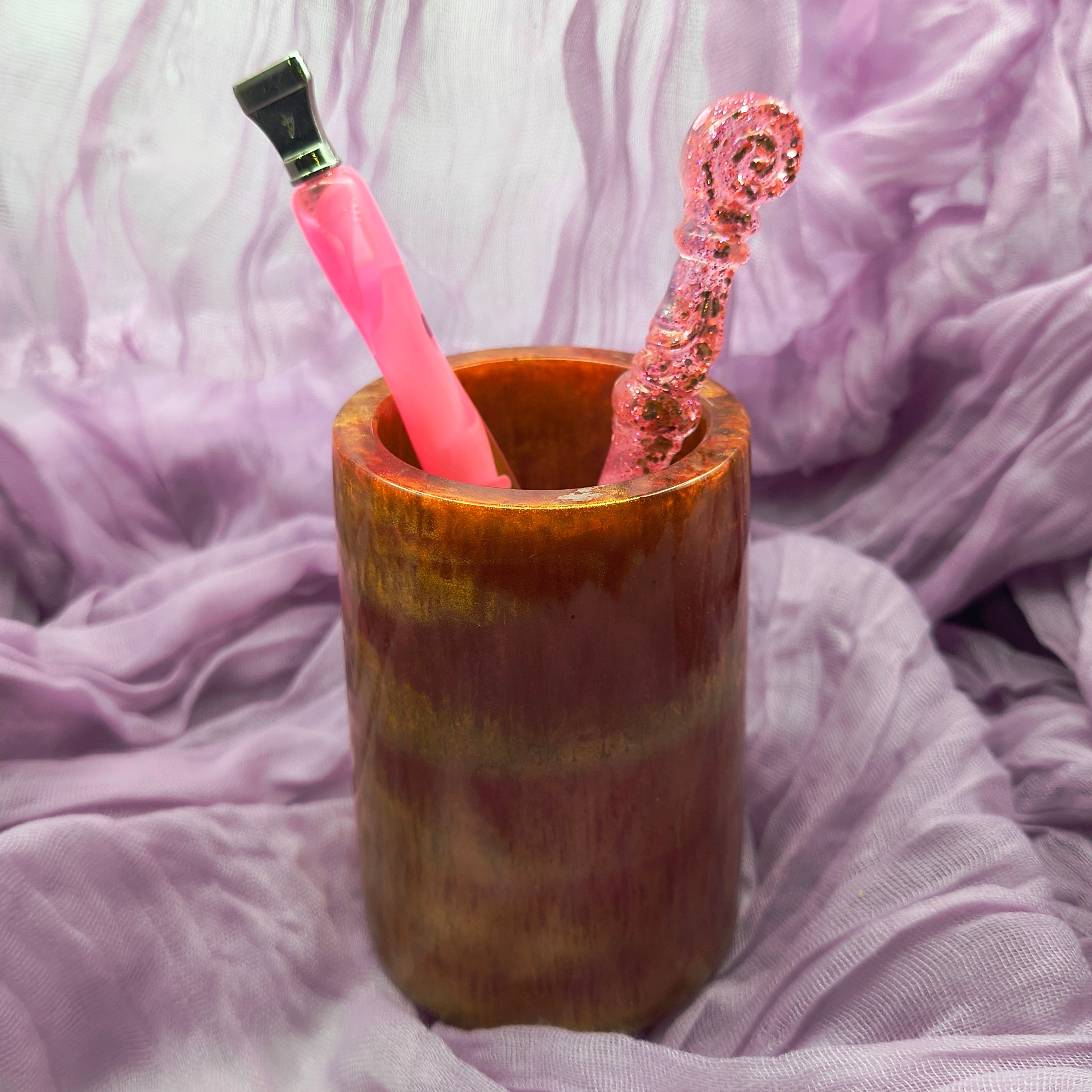Crimson & Gold Pen Holder