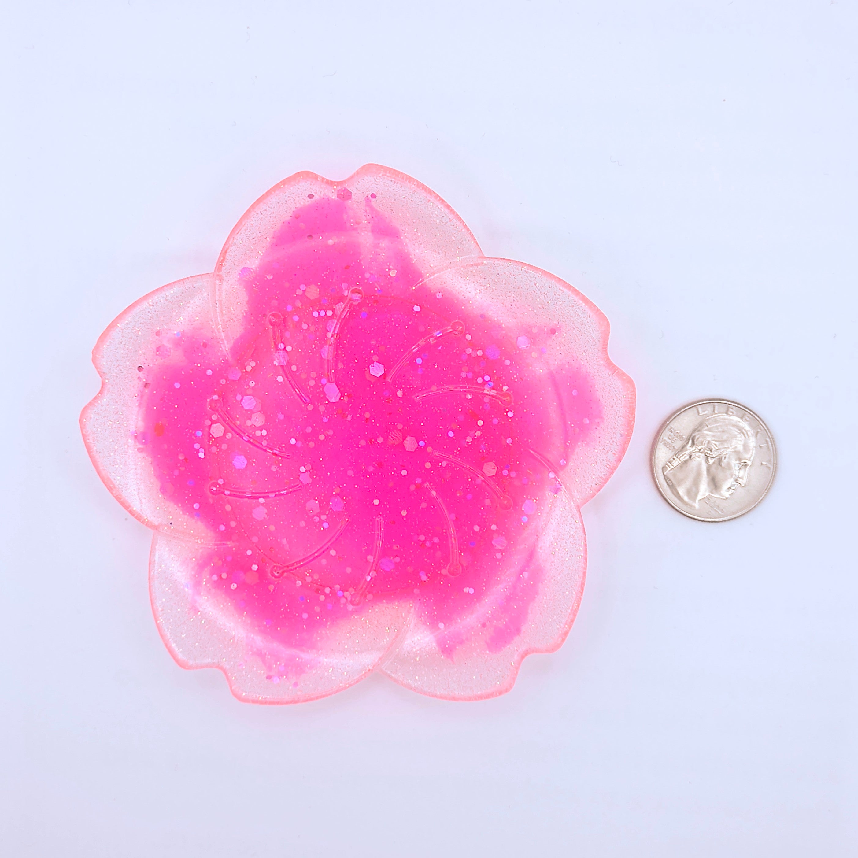 Pink Glitter Flower Tray