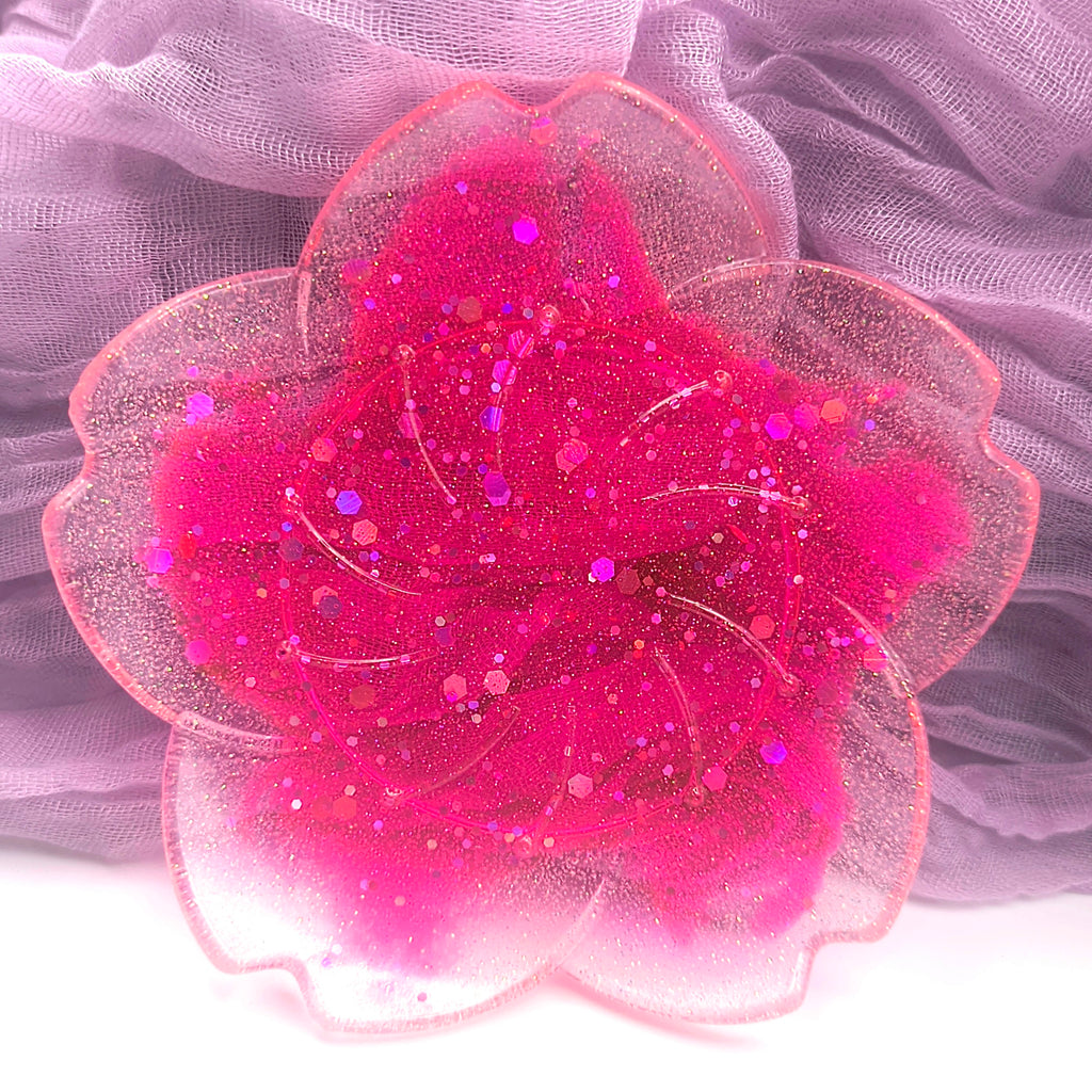 Pink Glitter Flower Tray