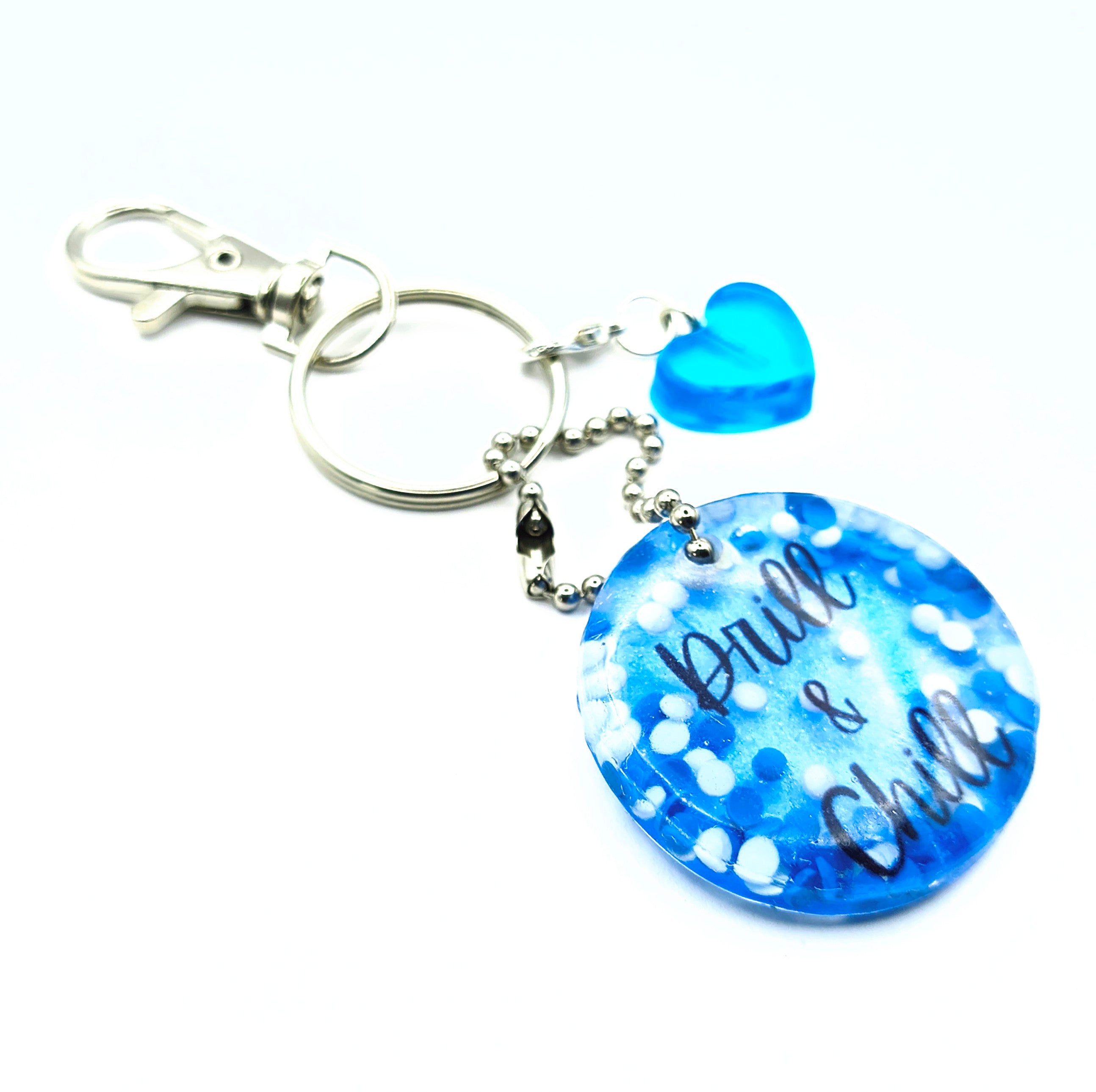Blue "Drill & Chill" Keychain