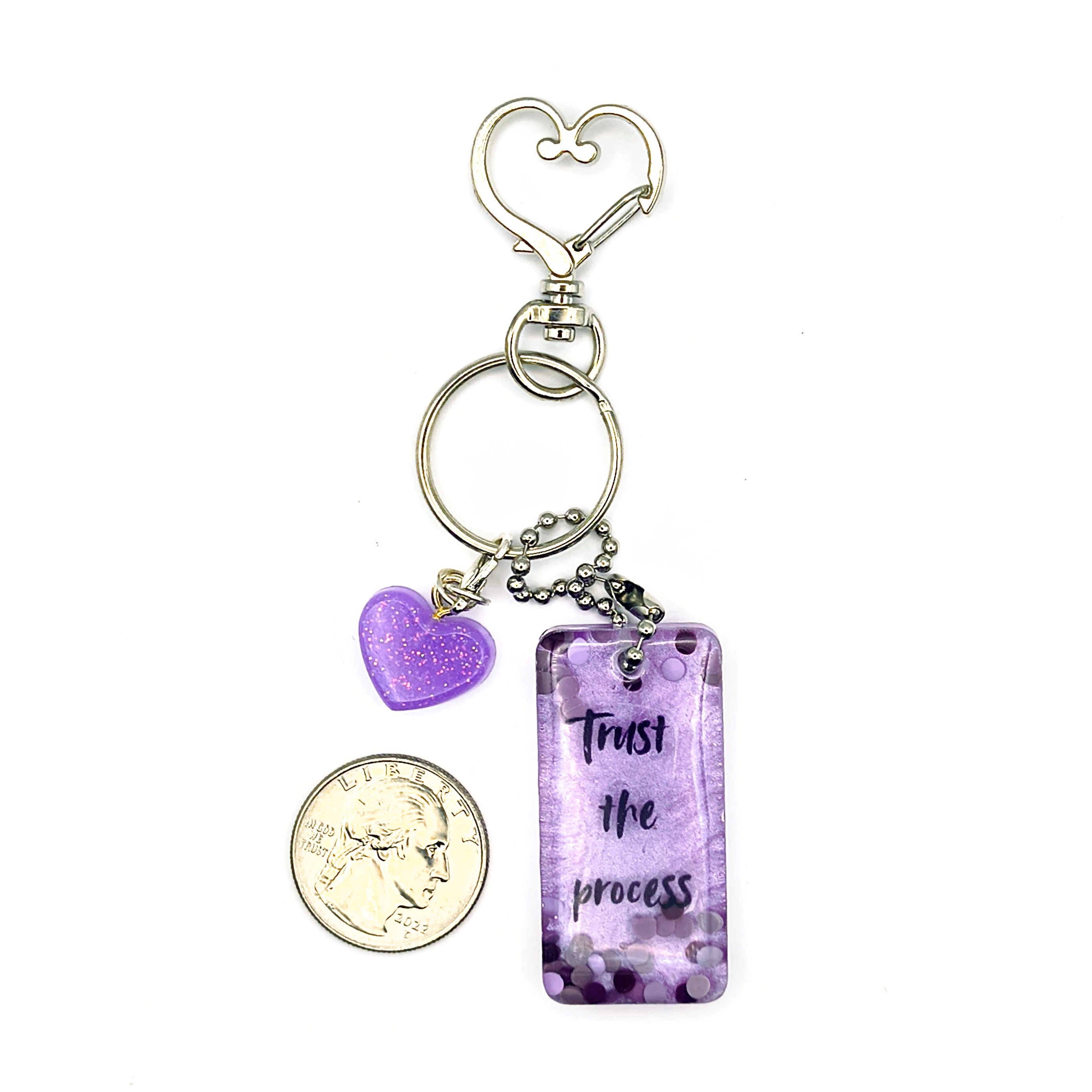 Purple "Trust the Process" Keychain
