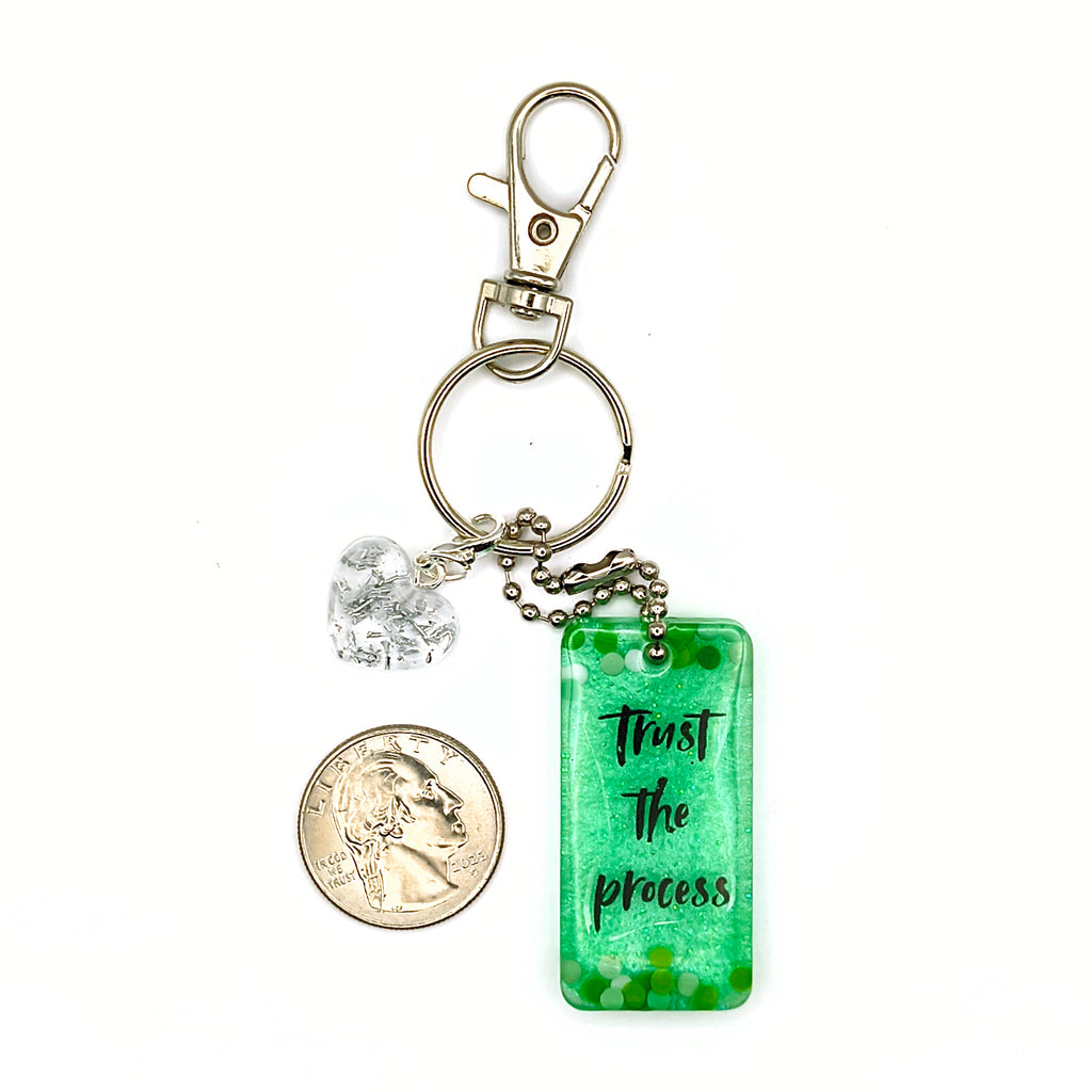 Green "Trust the Process" Keychain