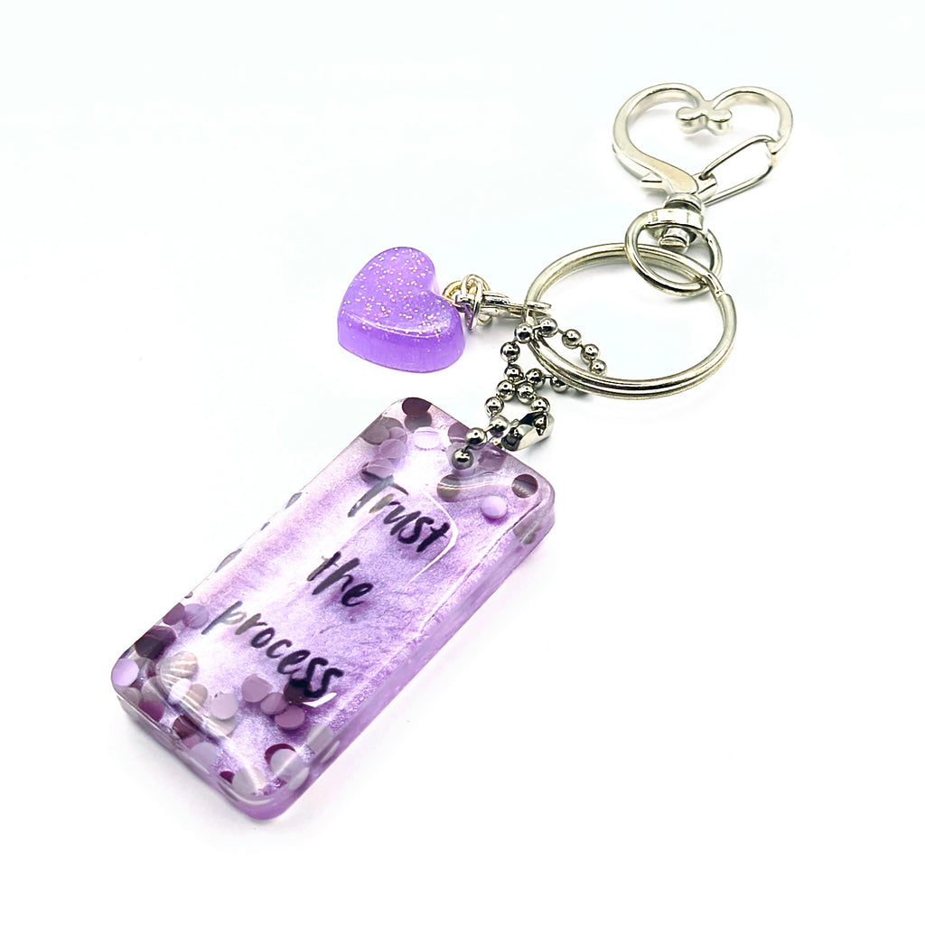 Purple "Trust the Process" Keychain