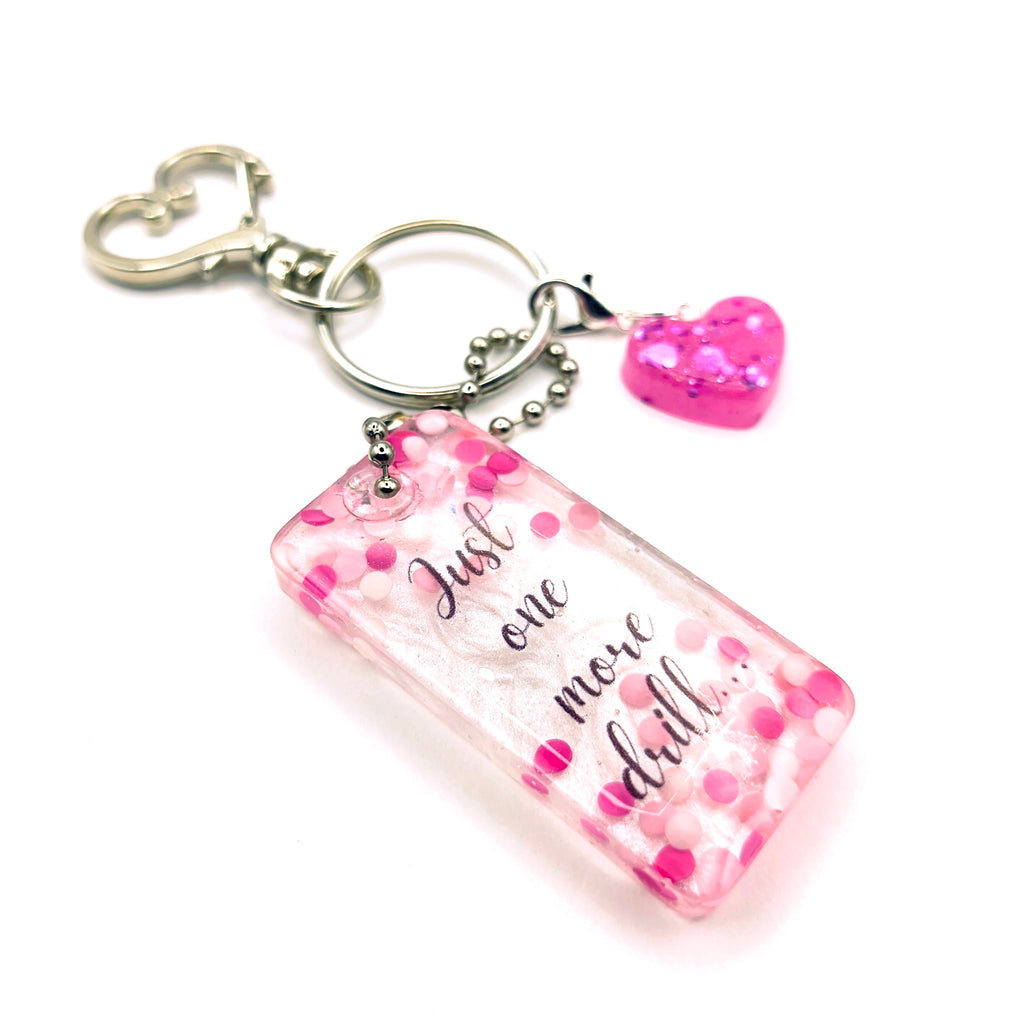 Pink & White - "Just One More Drill..." Keychain