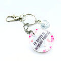 Pink & White "I'd Rather Be Diamond Painting" Keychain