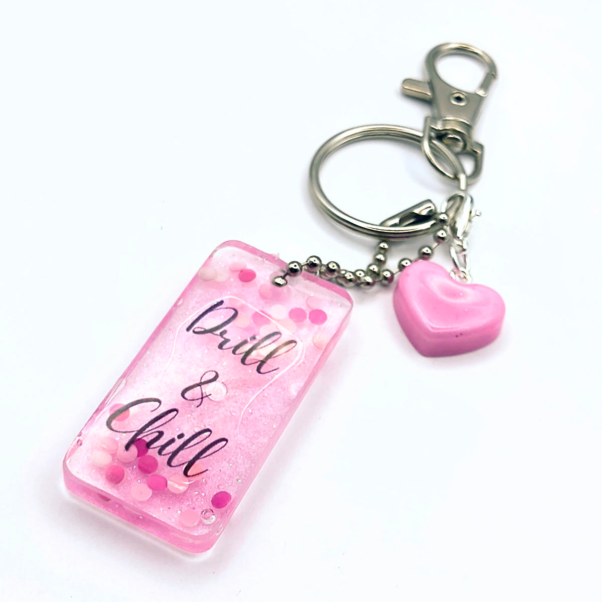 Pink "Drill & Chill" Keychain