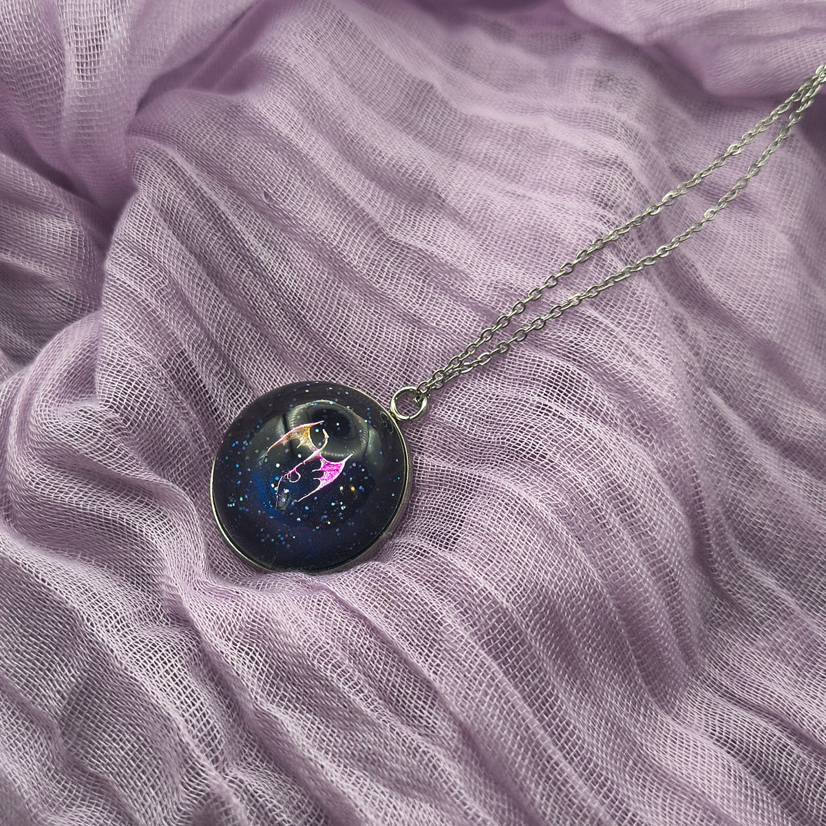 Pink Stainless Steel Dragon Necklace