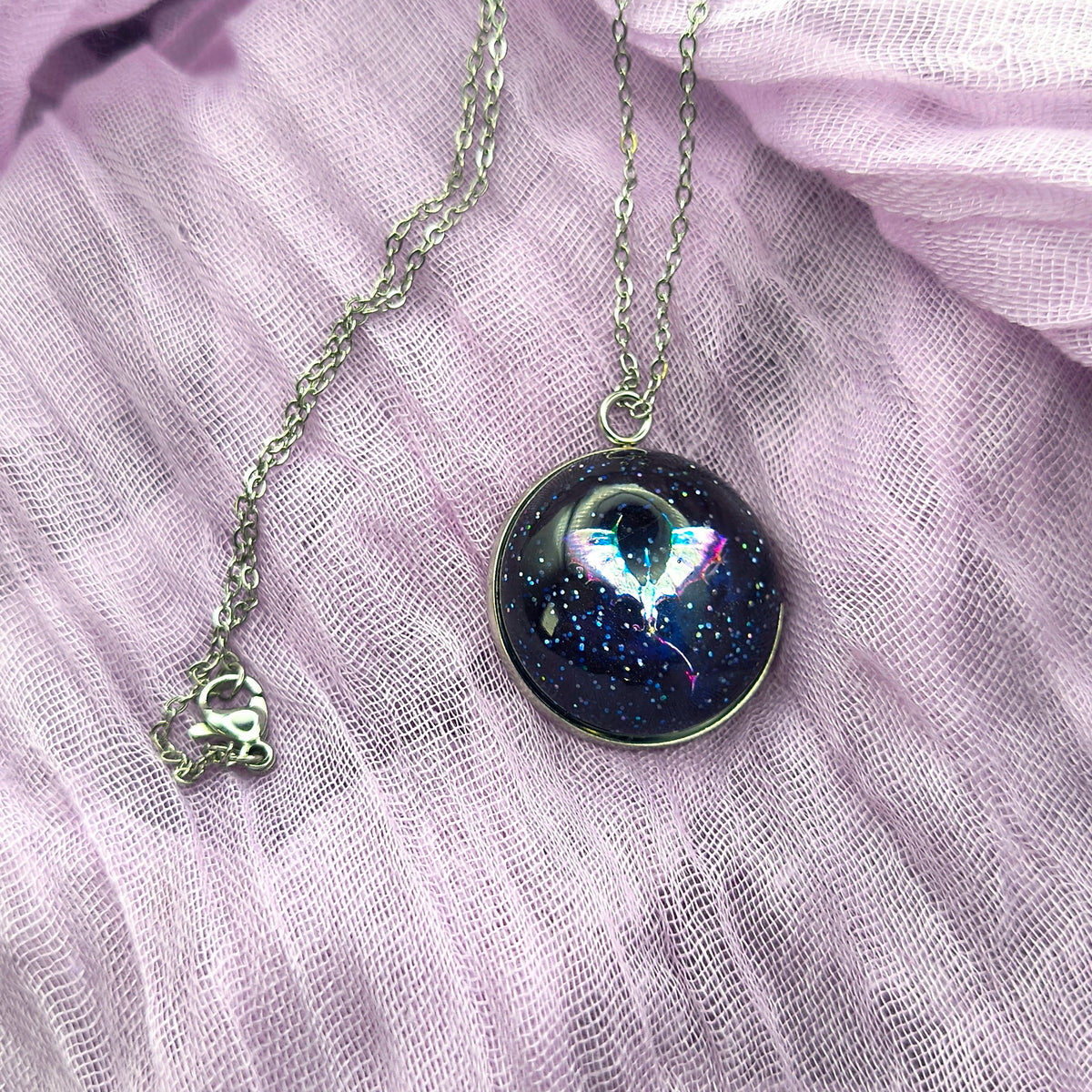 Purple Stainless Steel Dragon Necklace