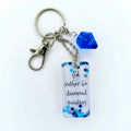White & Blue "I'd Rather Be Diamond Painting" Keychain