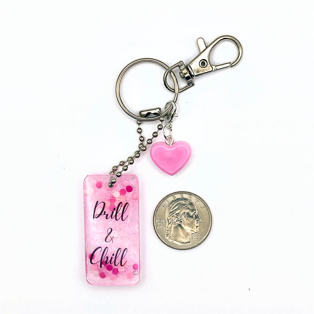 Pink "Drill & Chill" Keychain
