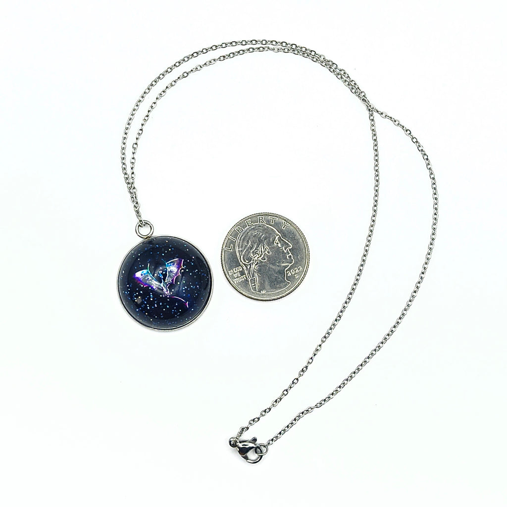 Purple Stainless Steel Dragon Necklace