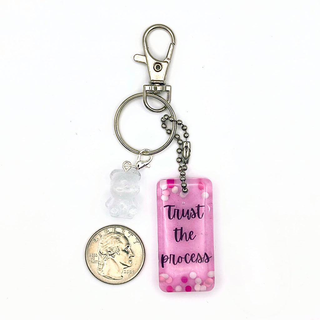 Pink "Trust the Process" Keychain