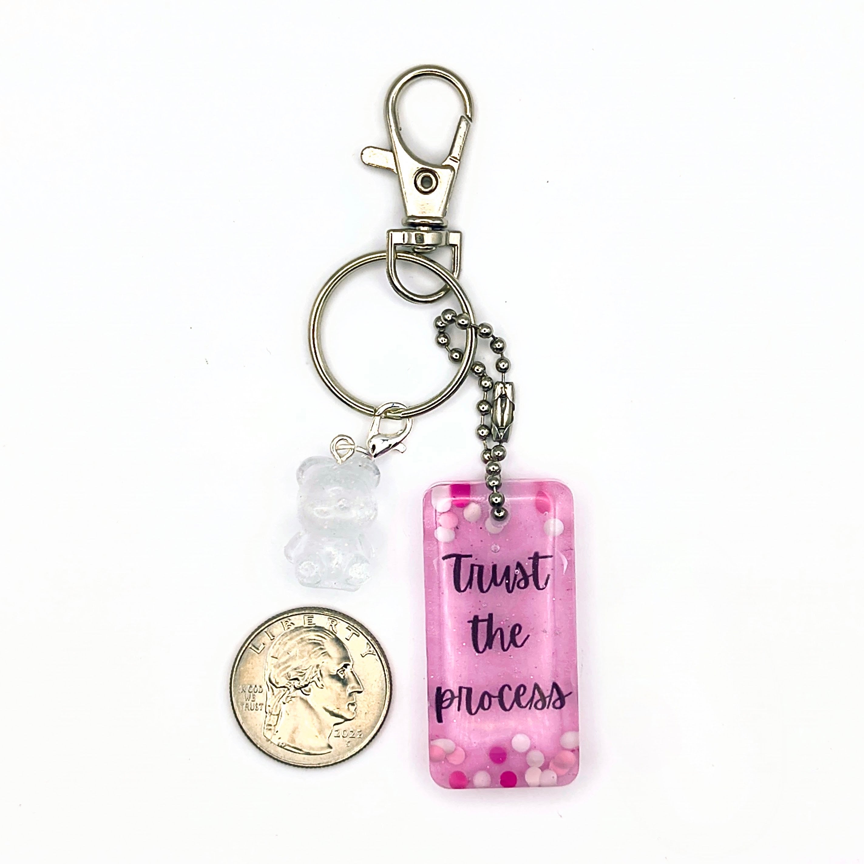 Pink "Trust the Process" Keychain