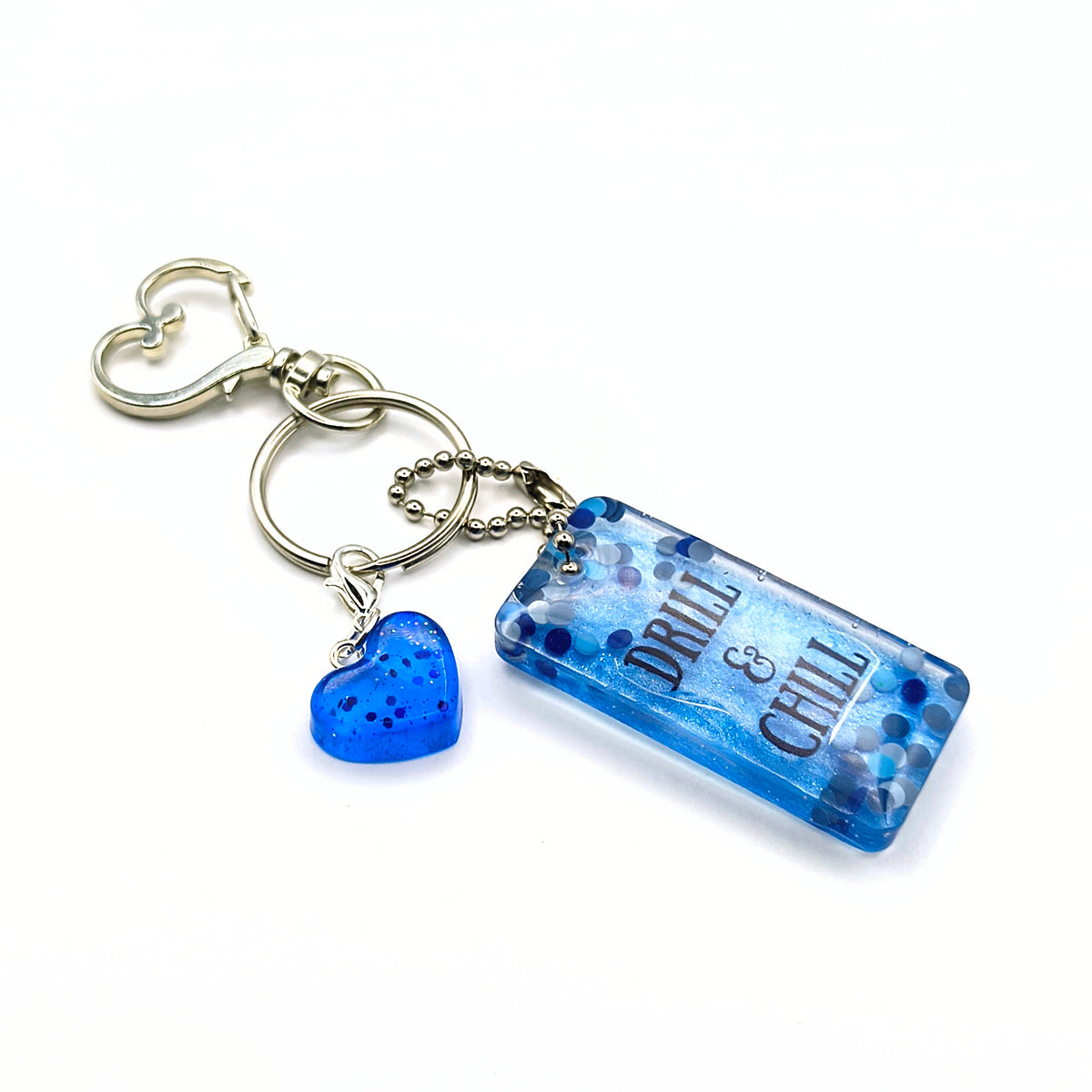 Blue "Drill & Chill" Keychain