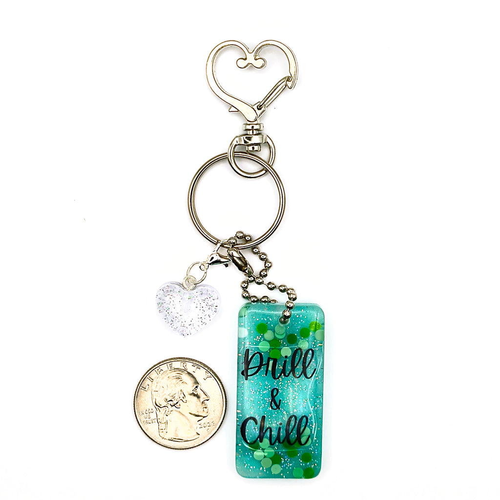 Green "Drill & Chill" Keychain