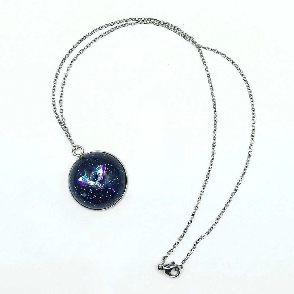 Purple Stainless Steel Dragon Necklace