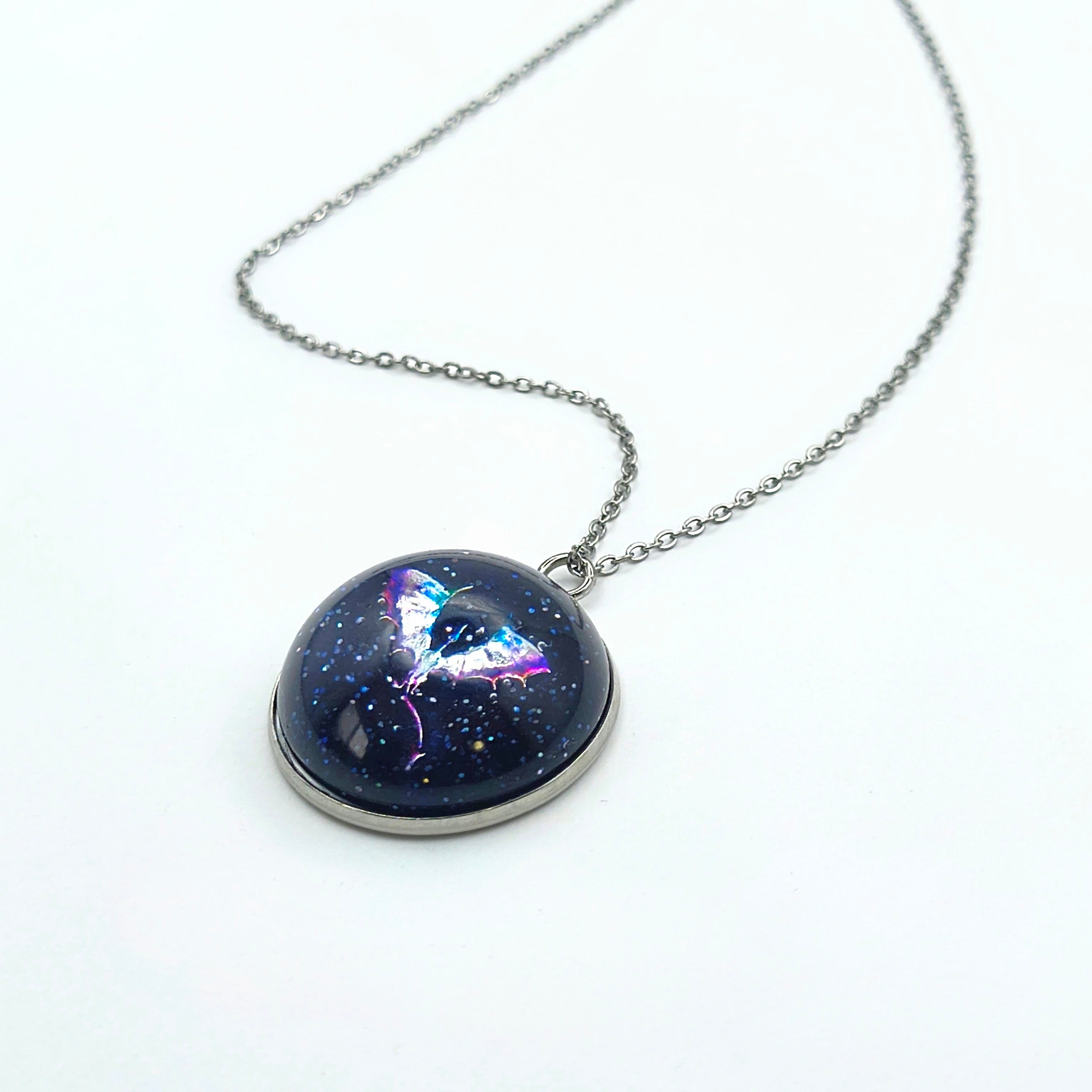 Purple Stainless Steel Dragon Necklace
