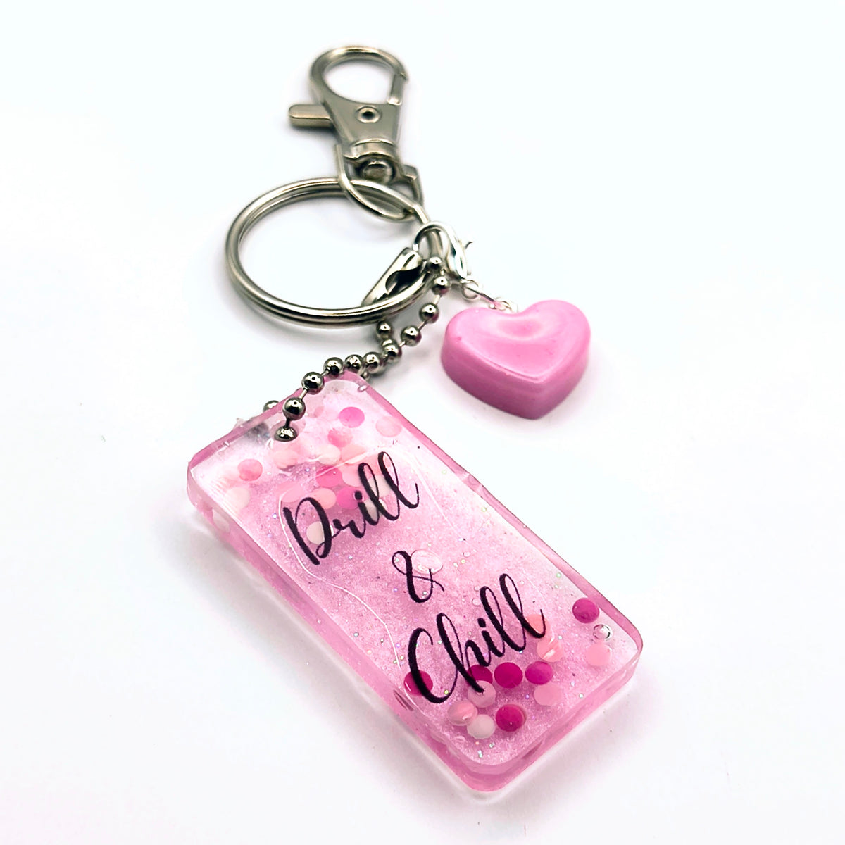 Pink "Drill & Chill" Keychain