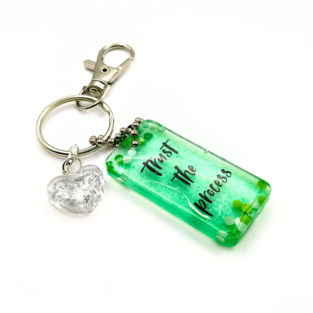 Green "Trust the Process" Keychain