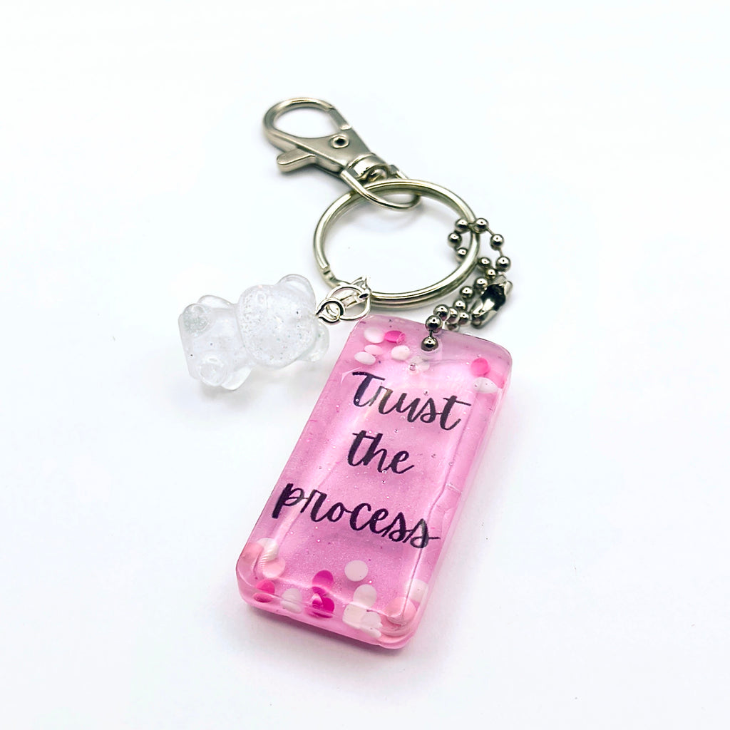 Pink "Trust the Process" Keychain