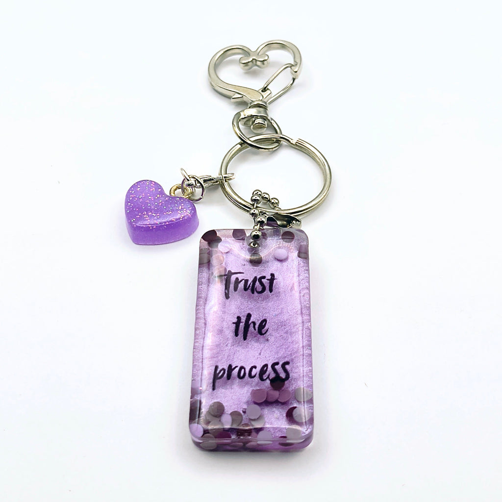 Purple "Trust the Process" Keychain