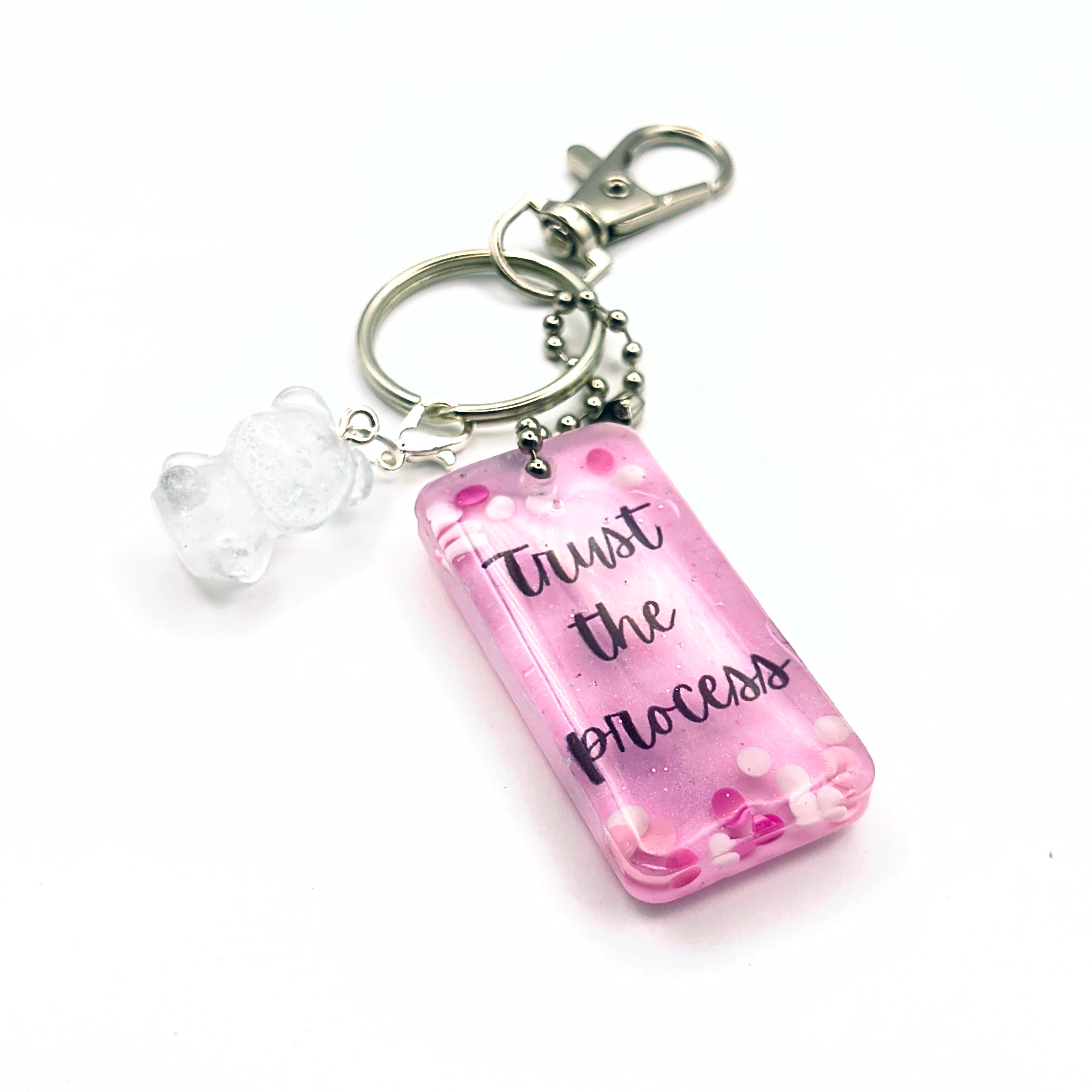 Pink "Trust the Process" Keychain
