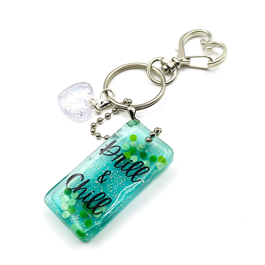 Green "Drill & Chill" Keychain