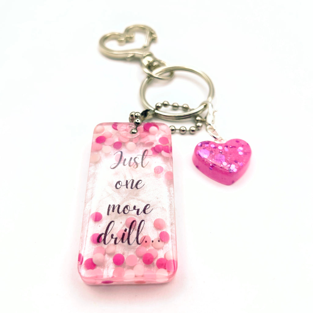 Pink & White - "Just One More Drill..." Keychain